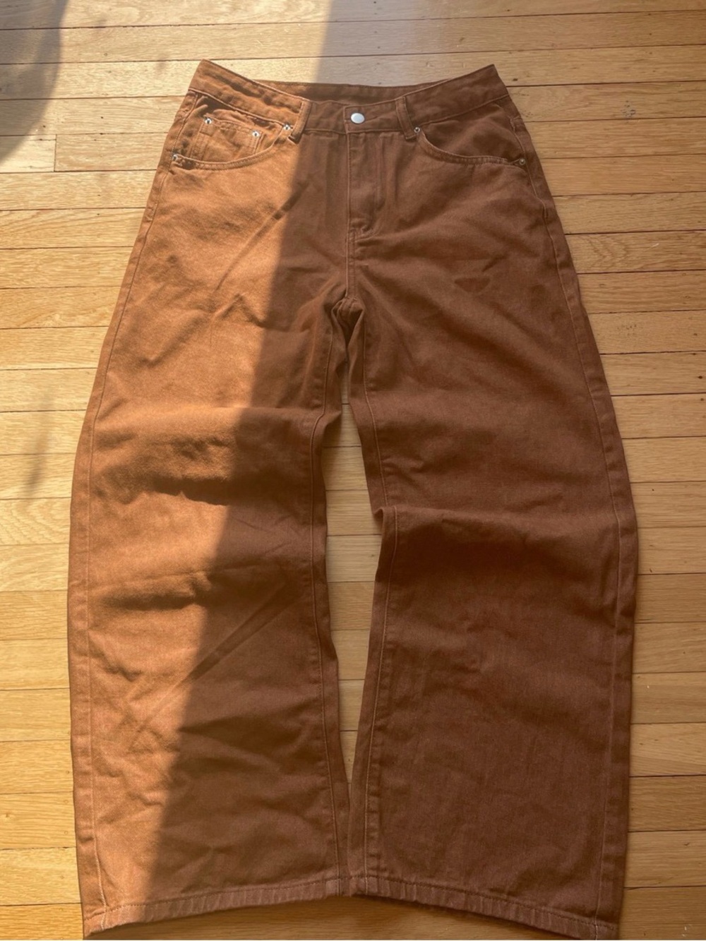 SHEIN Men's Corduroy Wide-Leg Pants in Brown
